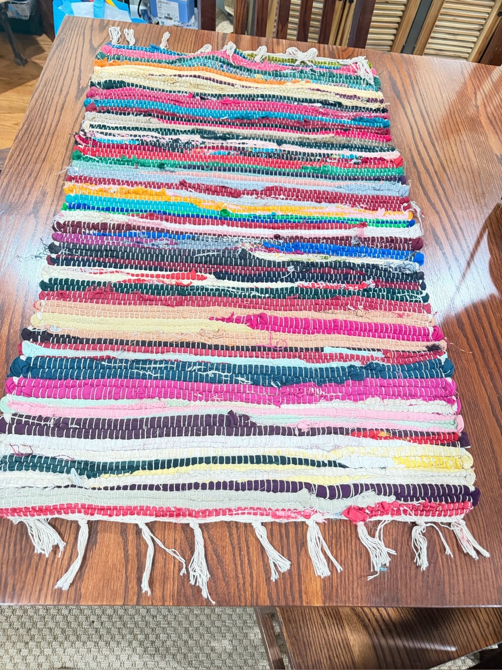 Chindi style woven rug 35” by 21”